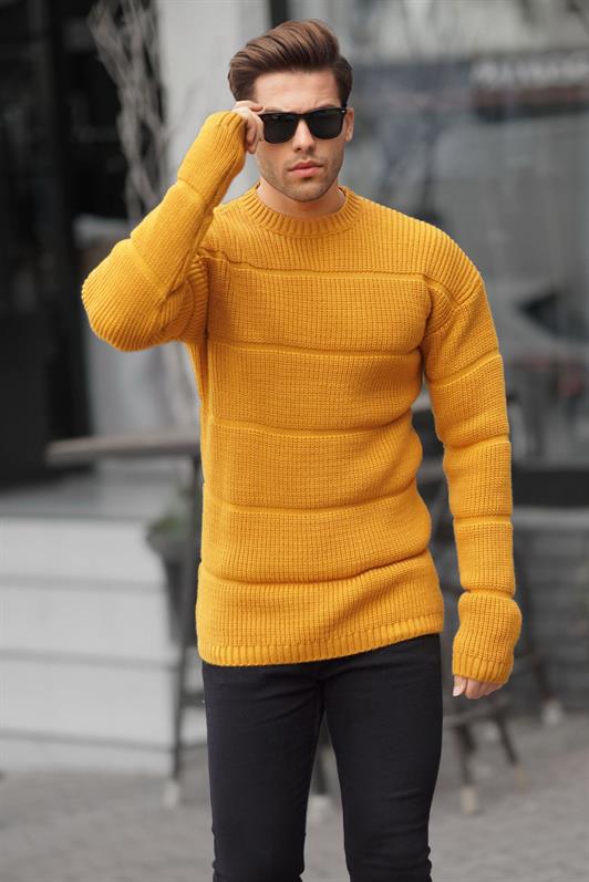 MDX Mustard Bicycle Collar Knitted Sweater 6855 - Midwest City