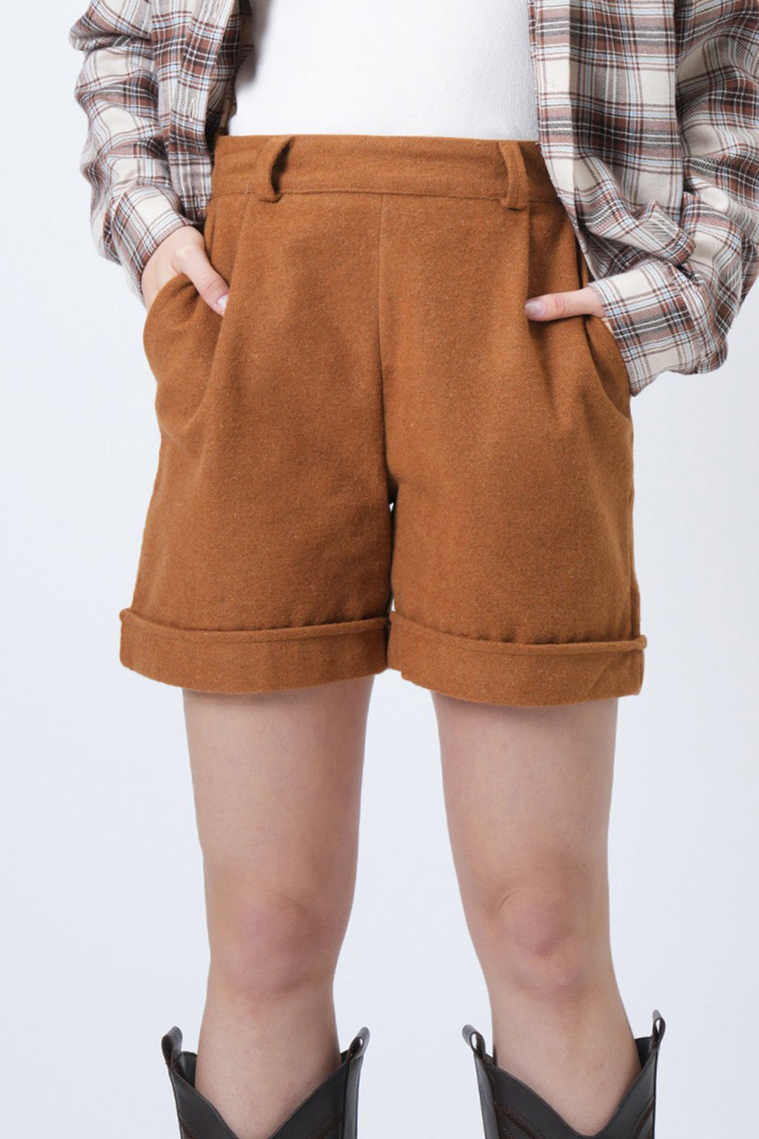 Mustard Double-Breasted Winter Coat with Two Pockets BCHNV-251220 - Midlothian