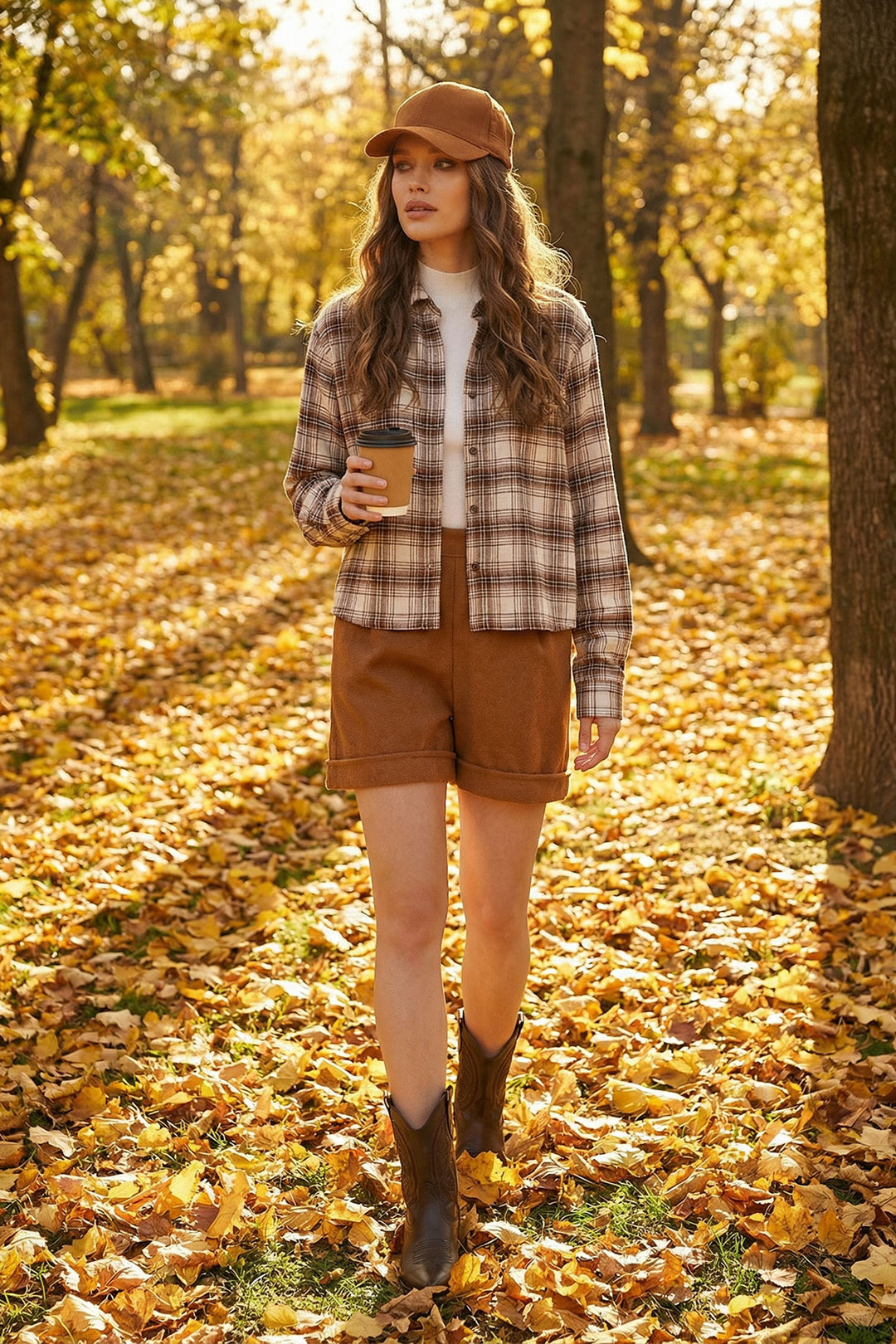 Mustard Double-Breasted Winter Coat with Two Pockets BCHNV-251220 - Midlothian