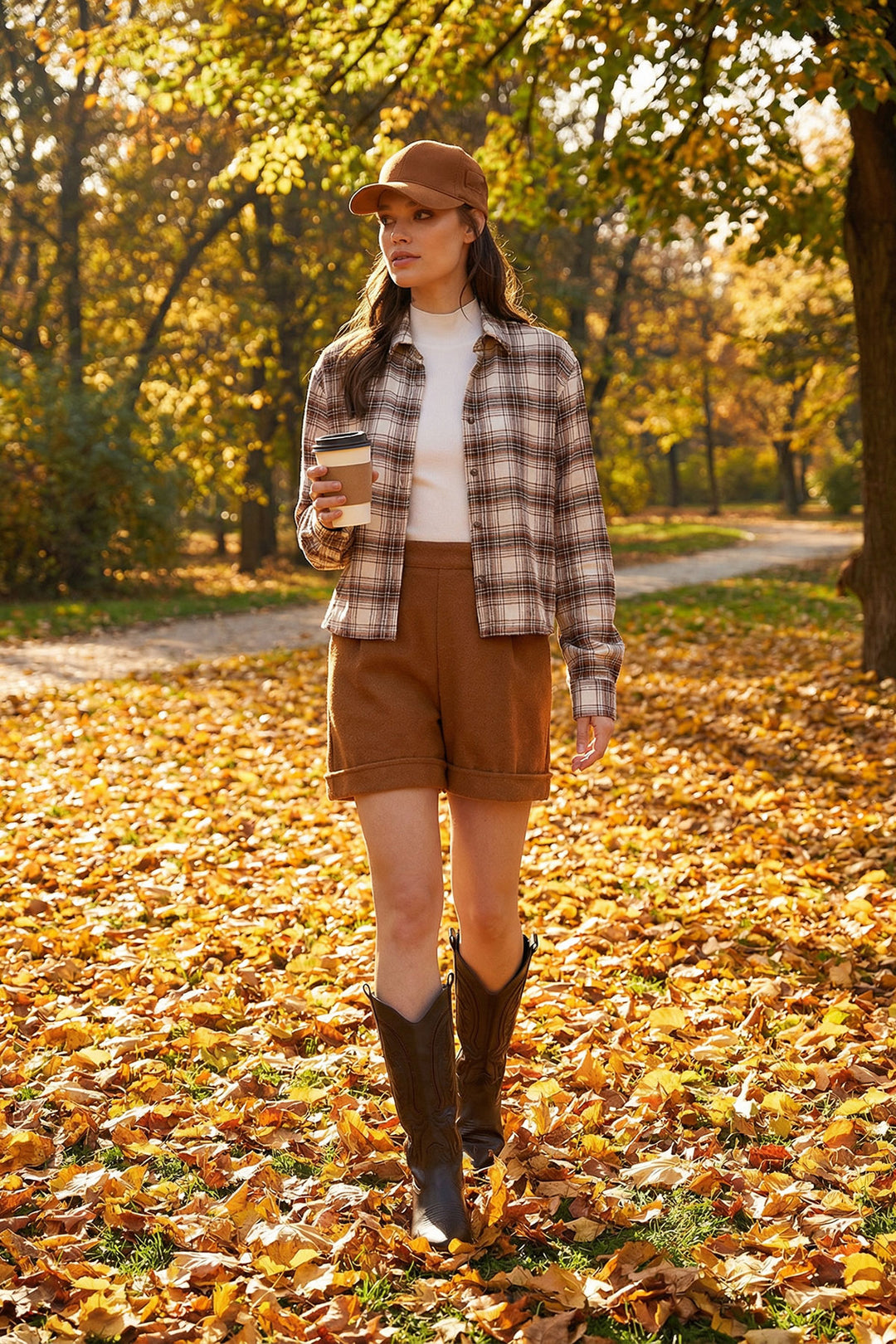 Mustard Double-Breasted Winter Coat with Two Pockets BCHNV-251220 - Midlothian