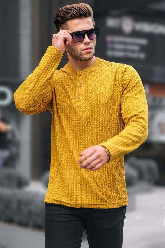 MDX Mustard Waffle Fabric Basic Sweater 6007 - Magdeburg