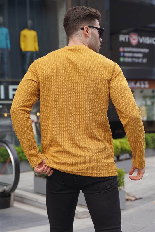 MDX Mustard Waffle Fabric Basic Sweater 6007 - Magdeburg