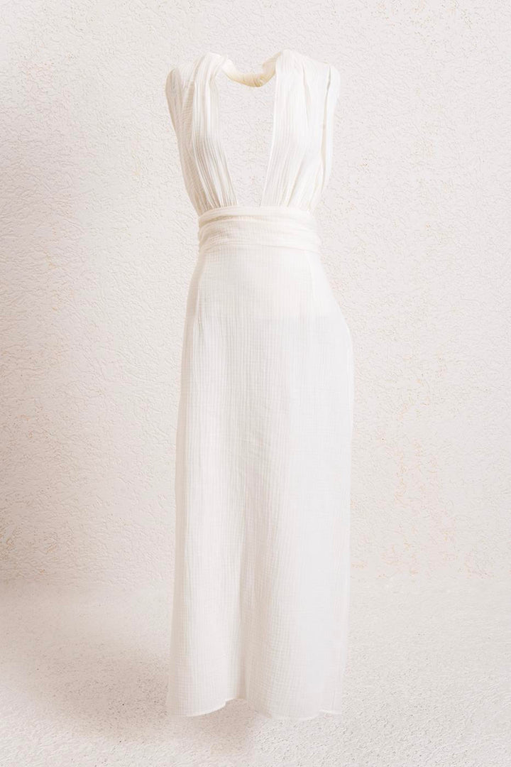 BSL Women Helen Muslin Midi Dress - Oleiros