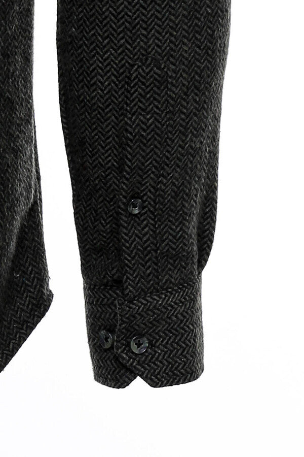 WSS Herringbone Pattern Thick Dark Green Men Lumberjack Shirt  - Ivano-Frankivsk