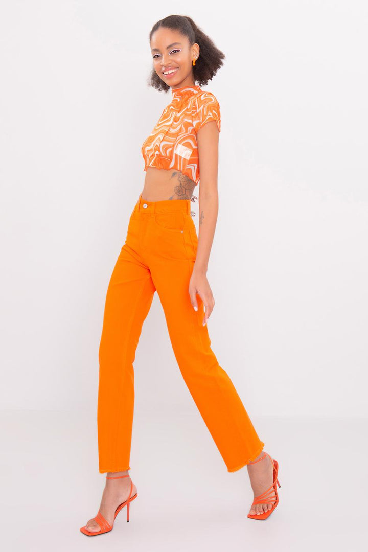 BSL Women High Waist Denim Pants - Tulancingo