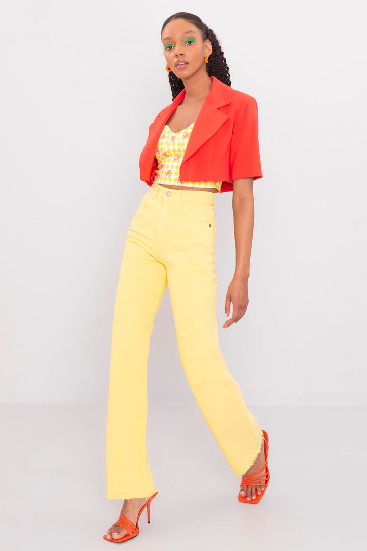 BSL Women High Waist Denim Pants - Kerch