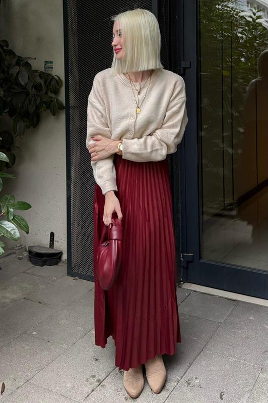 MDX Ekru Rahat Kalıp Düğmeli Triko Kadın Hırka MG2552 - Lake Oswego