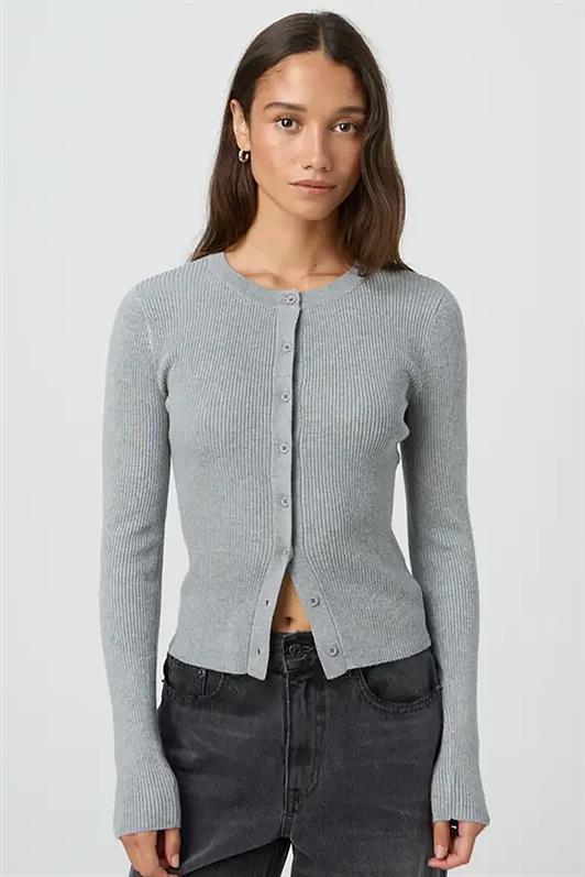 MDX Gray Buttoned Long Sleeve Cardigan MG2177 - Green Bay