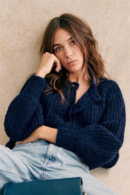 MDX Navy Blue Bicycle Collar Thessaloniki Knitted Buttoned Women's Cardigan Mg2487 - Mazara del Vallo
