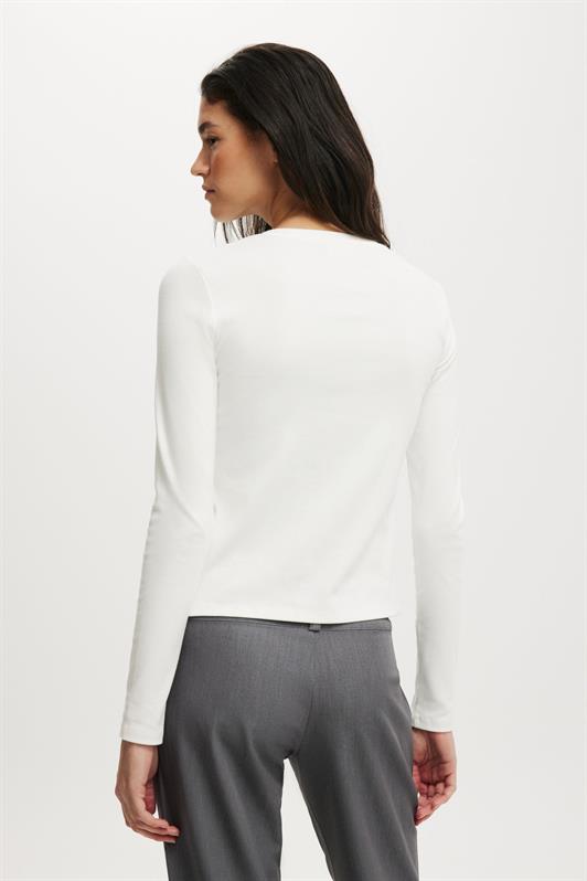 MDX White Slim Fit Buttoned Women's Cardigan MG2580 - Glenview