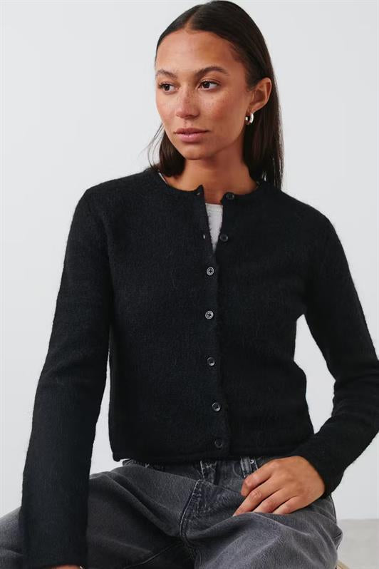 MDX Black Buttoned Cardigan MG2151 - Clarington