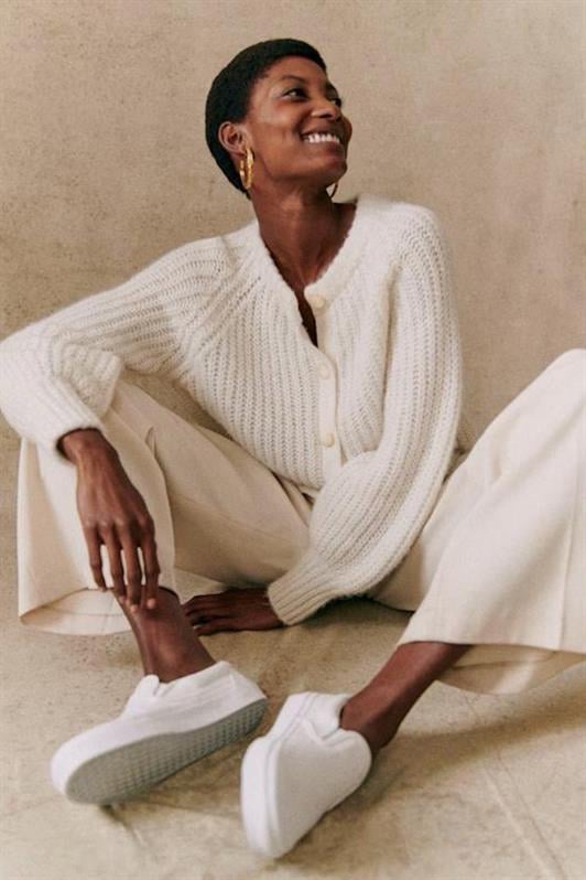MDX Ecru Bicycle Neck Thessaloniki Knitted Buttoned Women's Cardigan Mg2487 - Bellingham