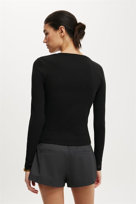 MDX Siyah Slim Fit Düğmeli Kadın Hırka MG2580 - Irákleio