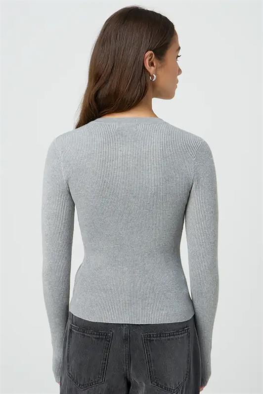 MDX Gray Buttoned Long Sleeve Cardigan MG2177 - Green Bay