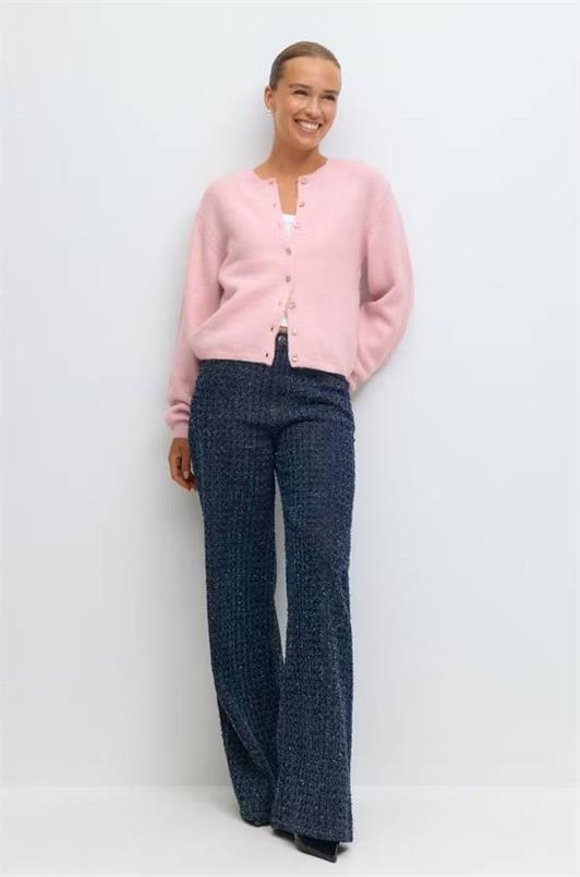 MDX Pembe Rahat Kalıp Düğmeli Triko Kadın Hırka MG2552 - Brentwood