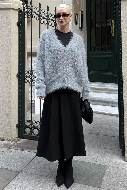 MDX Gray Buttoned Women's Cardigan MG2570 - Montgomery Village