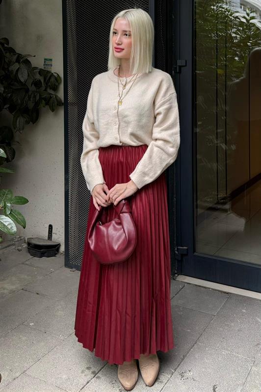 MDX Ekru Rahat Kalıp Düğmeli Triko Kadın Hırka MG2552 - Lake Oswego