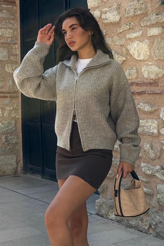 MDX Mink Double Zipper Women's Cardigan Sweater Mg2532 - East Lansing