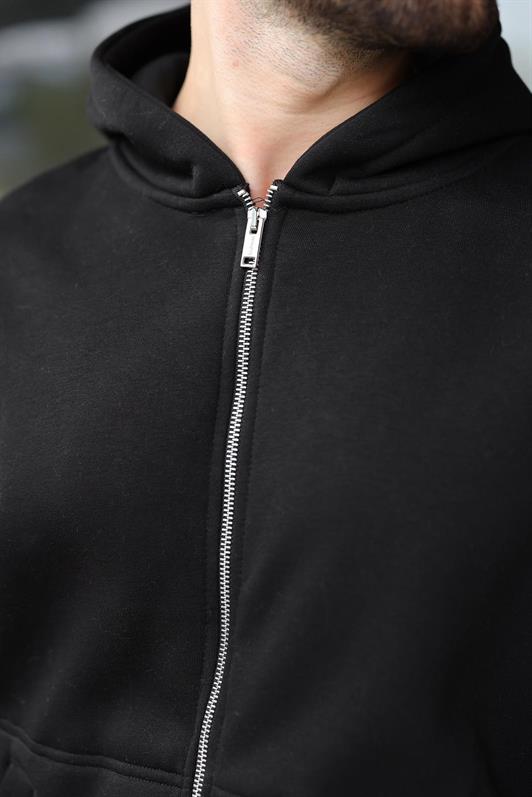 MDX Black Zippered Hooded Men's Cardigan E7174 - Ciudad de Melilla