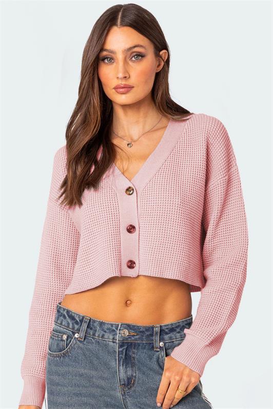 MDX Powder Long Sleeve Buttoned Crop Cardigan MG2198 - Seraing