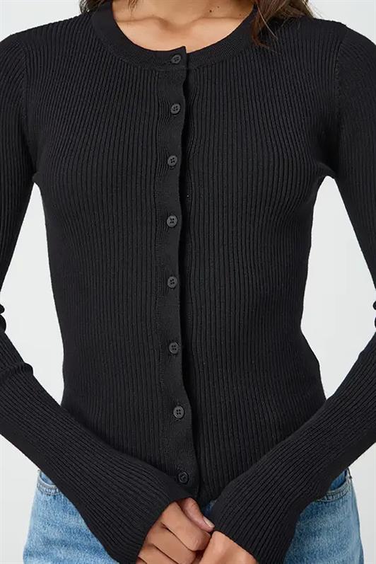 MDX Black Buttoned Long Sleeve Cardigan MG2177 - Gronau