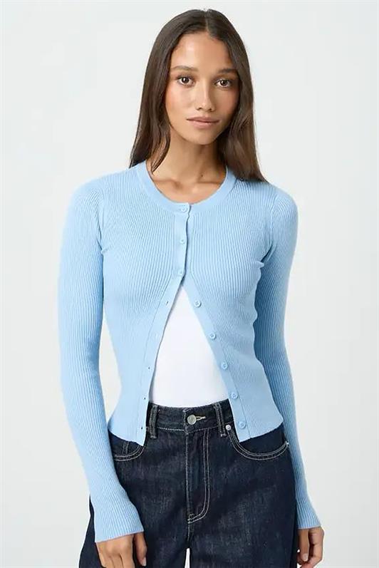 MDX Blue Buttoned Long Sleeve Cardigan MG2177 - Davenport