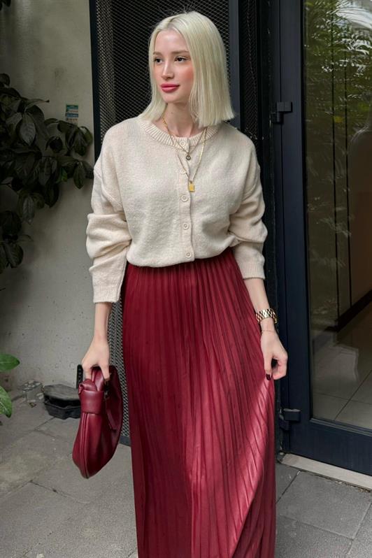 MDX Ekru Rahat Kalıp Düğmeli Triko Kadın Hırka MG2552 - Lake Oswego