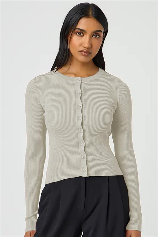 MDX Beige Buttoned Long Sleeve Cardigan MG2177 - Matías Romero
