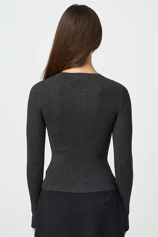 MDX Anthracite Buttoned Long Sleeve Shawl Collar Cardigan MG2177 - Arecibo