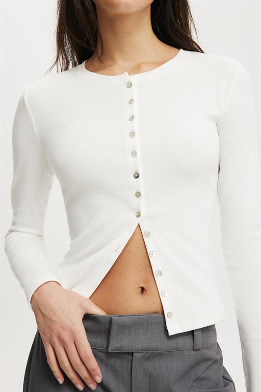 MDX White Slim Fit Buttoned Women's Cardigan MG2580 - Glenview