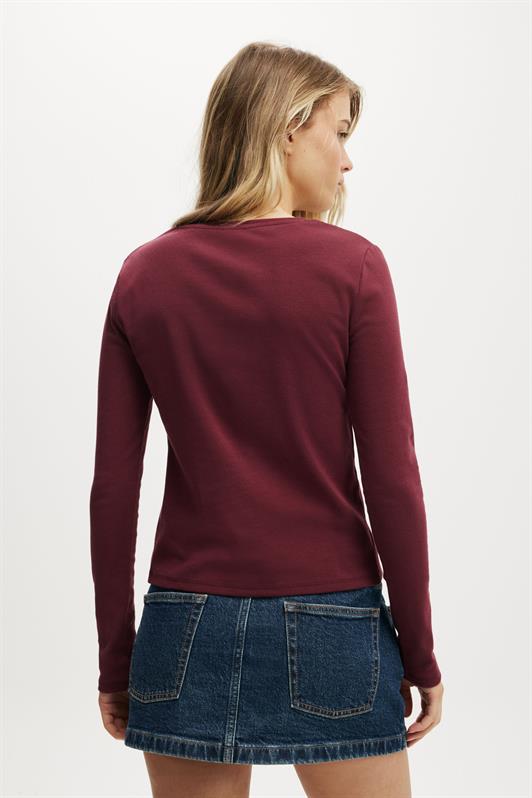 MDX Burgundy Slim Fit Buttoned Women's Cardigan MG2580 - Liepāja