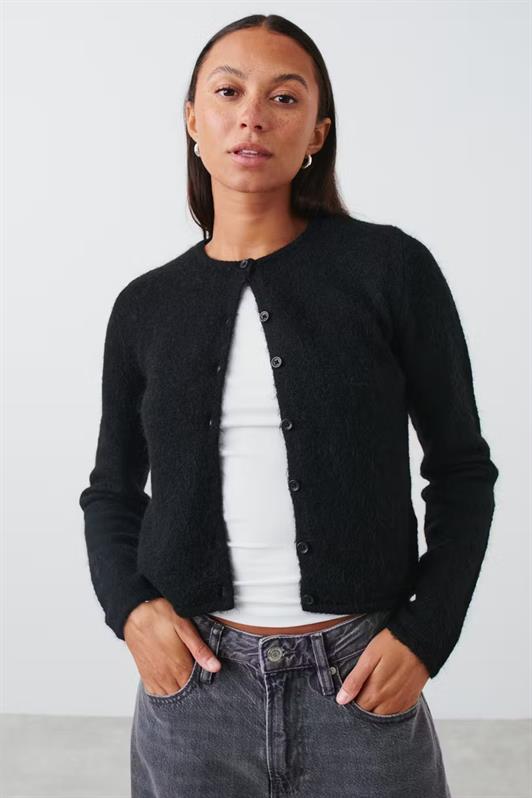 MDX Black Buttoned Cardigan MG2151 - Clarington