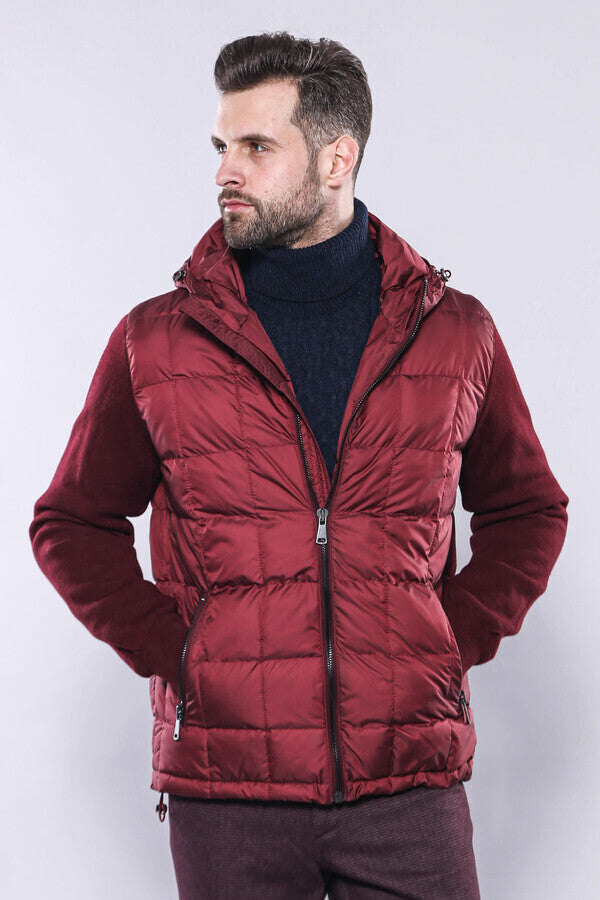 WSS Hooded Burgundy Coat Jacket  - Stockton