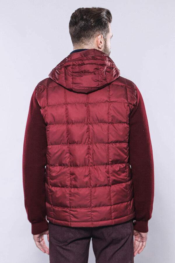 WSS Hooded Burgundy Coat Jacket  - Stockton