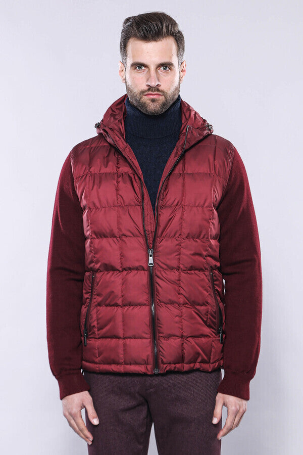WSS Hooded Burgundy Coat Jacket  - Stockton