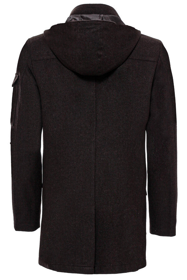 WSS Hooded Cachet Hidden Zippered Brown Coat  - Limburg