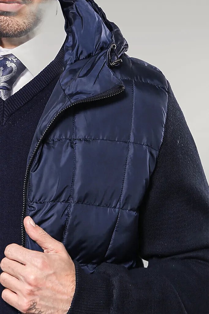 WSS Hooded Navy Blue Coat Jacket  - Singen