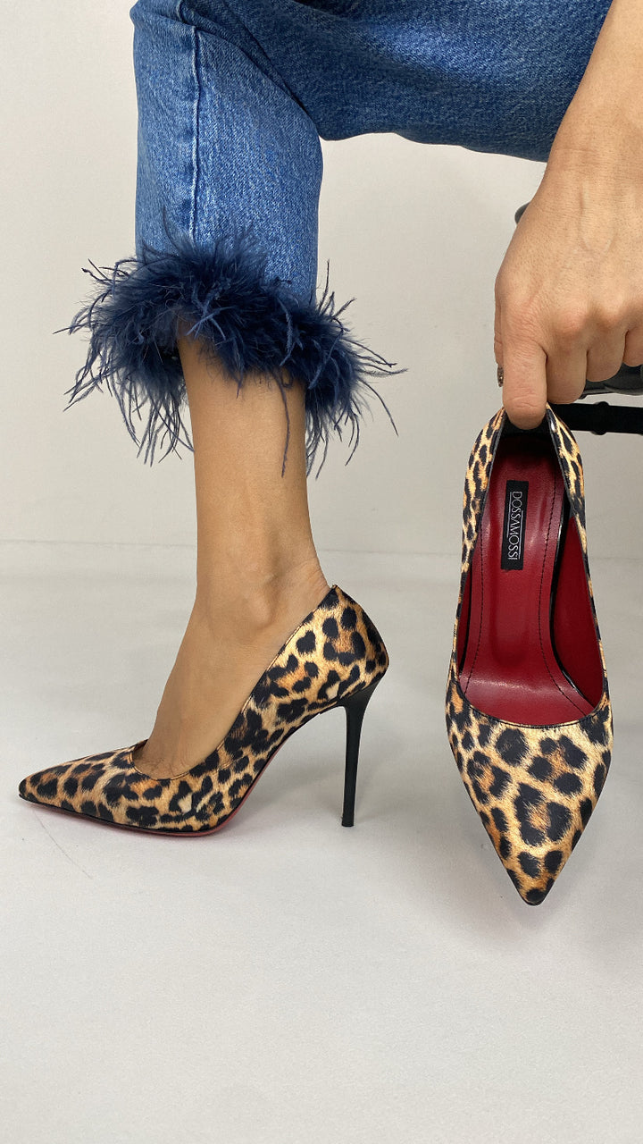 DSM Tess Stiletto Leopard Print High Heel Women's Shoe - Tamarac