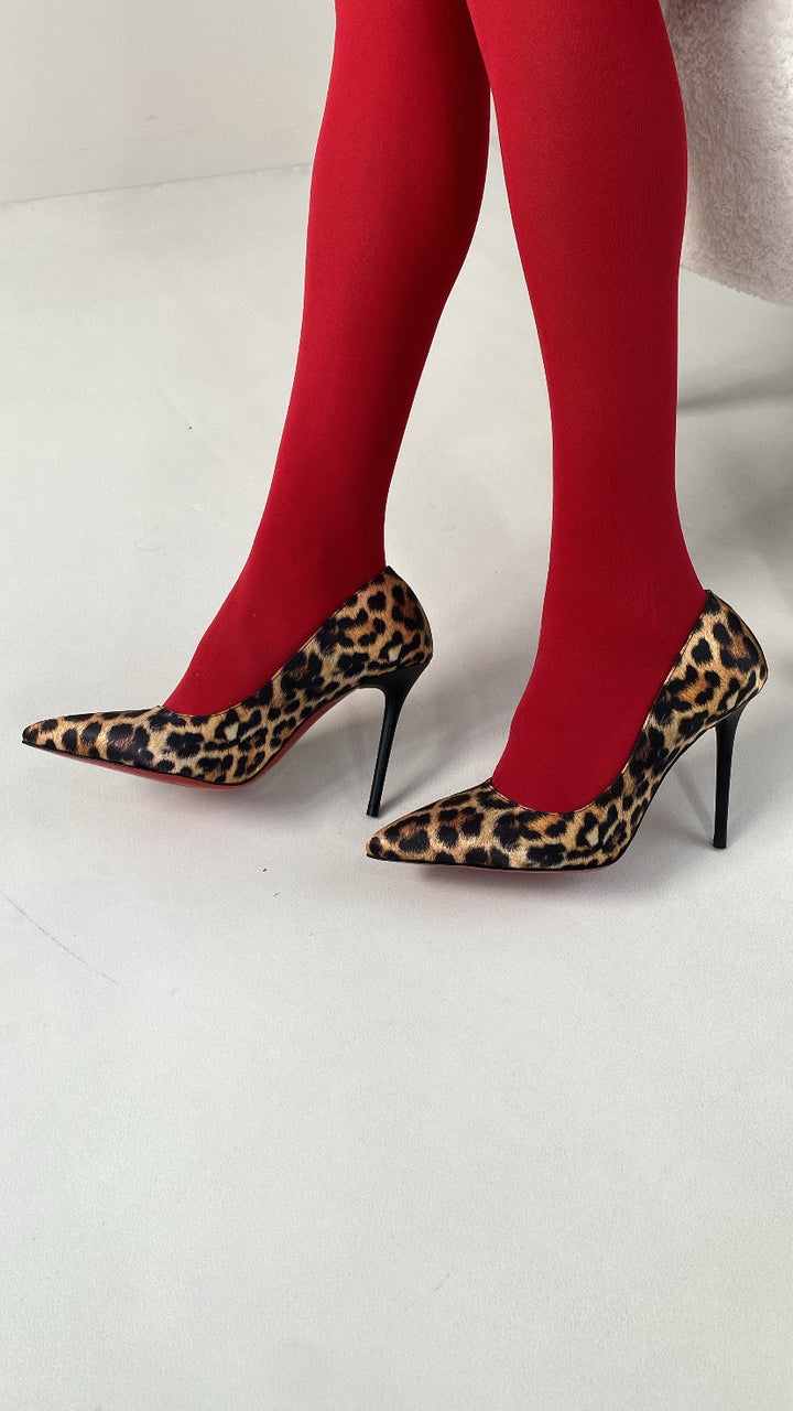 DSM Tess Stiletto Leopard Print High Heel Women's Shoe - Tamarac
