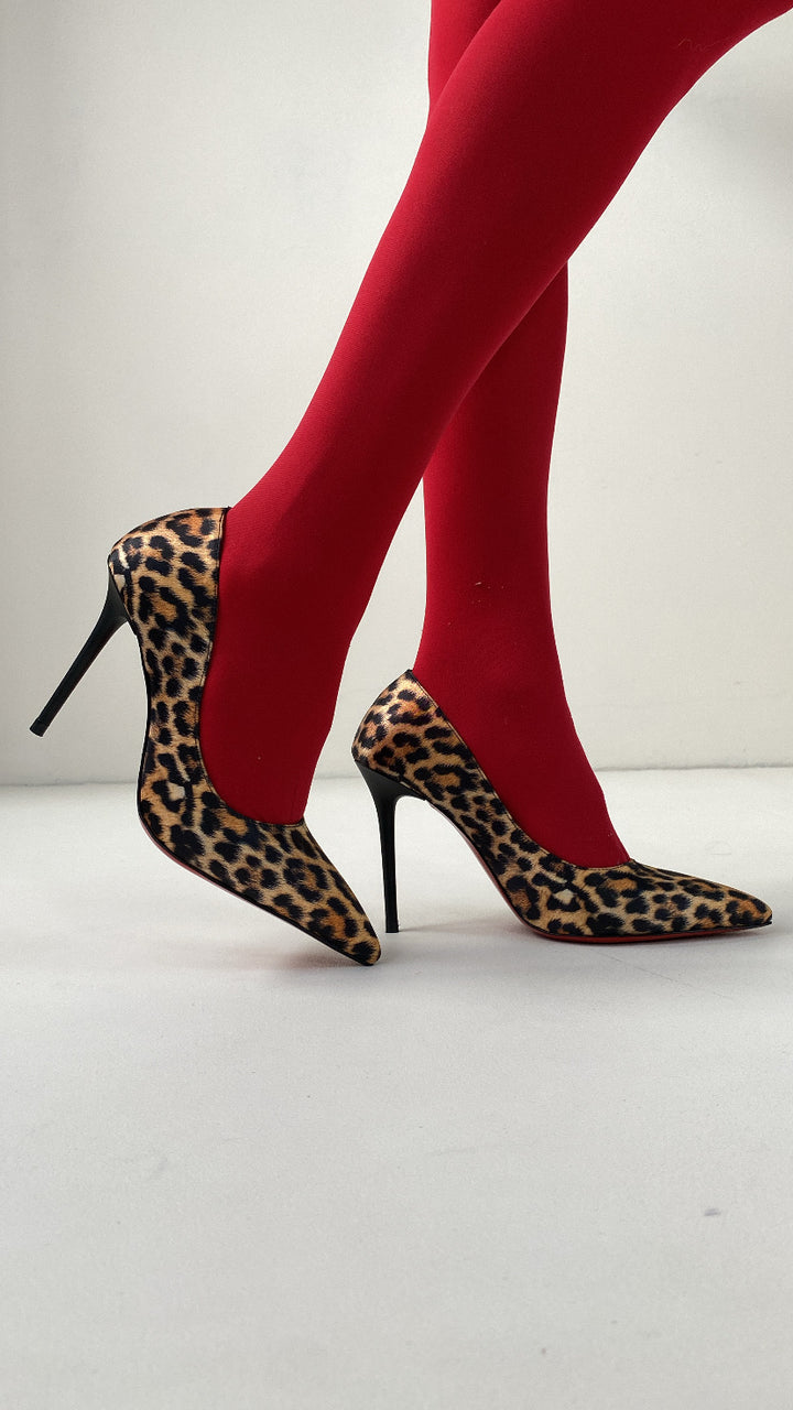 DSM Tess Stiletto Leopard Print High Heel Women's Shoe - Tamarac