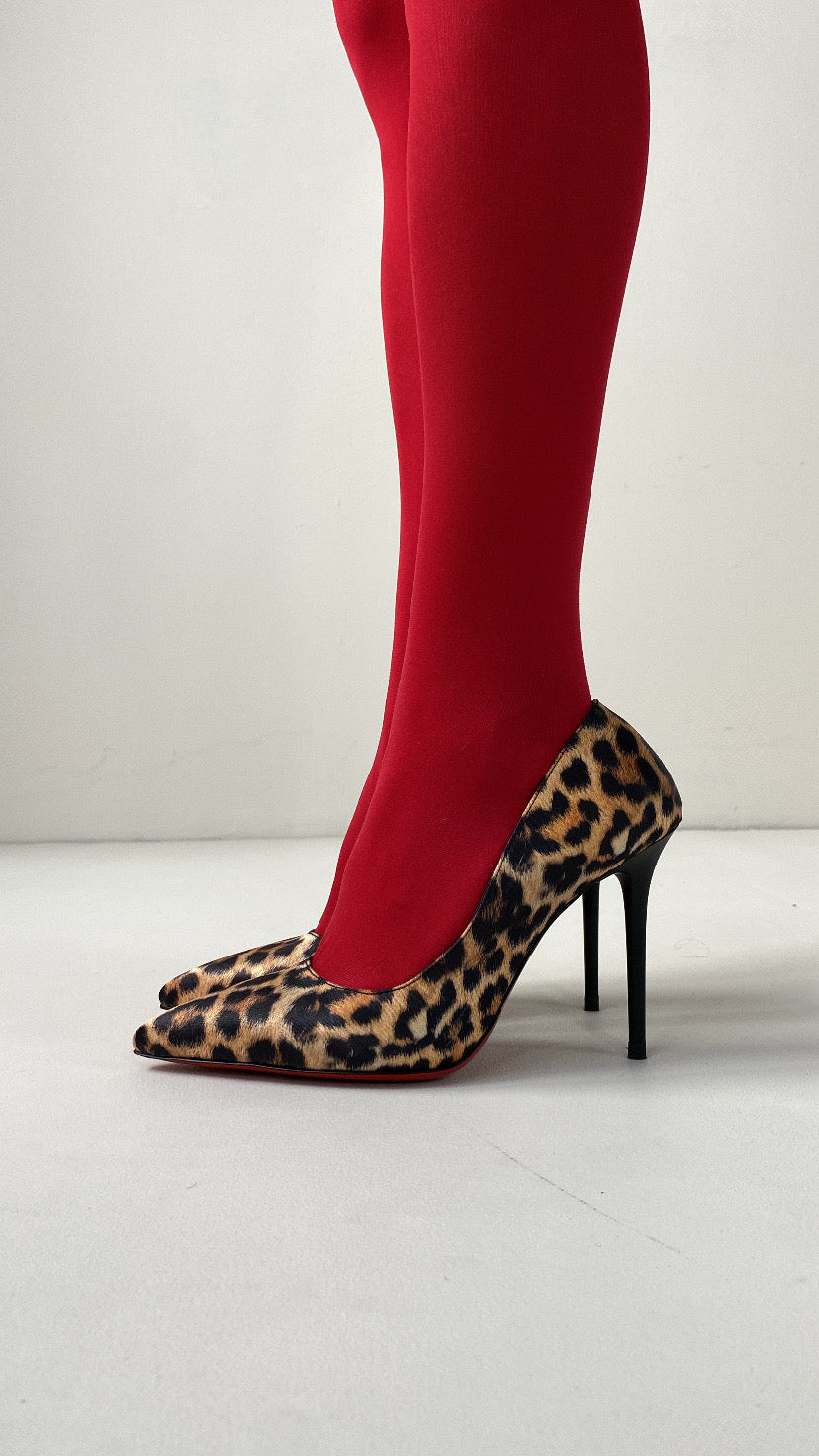 DSM Tess Stiletto Leopard Print High Heel Women's Shoe - Tamarac
