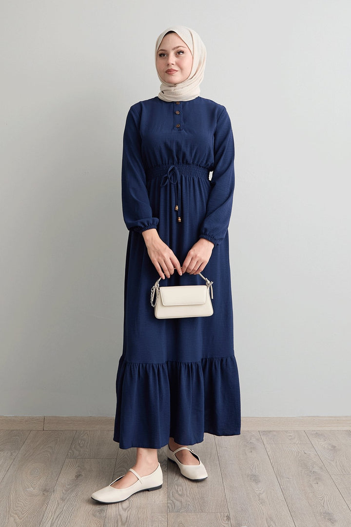 MDS Women Tena Beli Elastic Waist Dress - Navy - Sesimbra