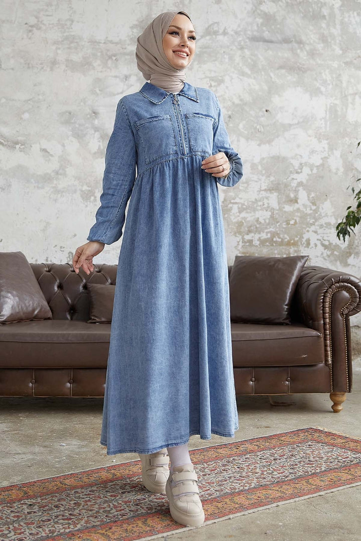 MDS Women Daniel Double Pocket Denim Dress - Light Blue - Tenosique