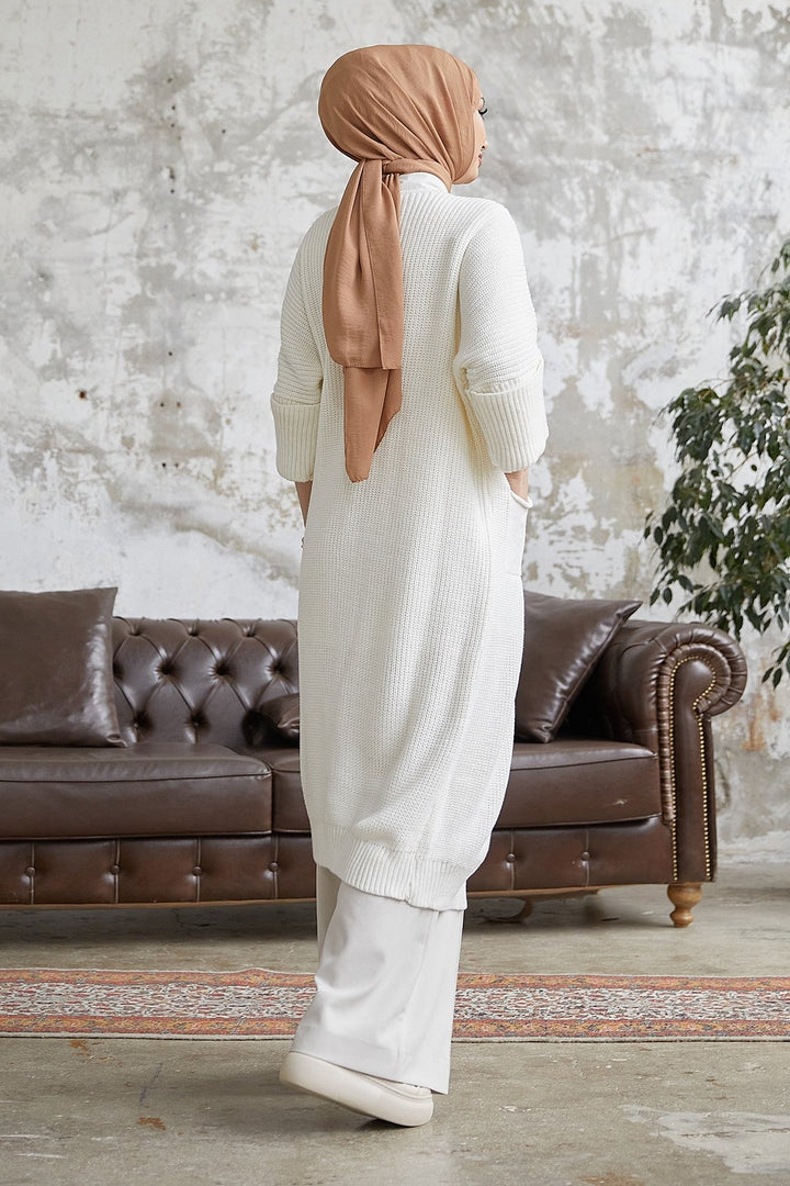 MDS Women Farah Loose Sleeve Knit Cardigan - White - Mijas