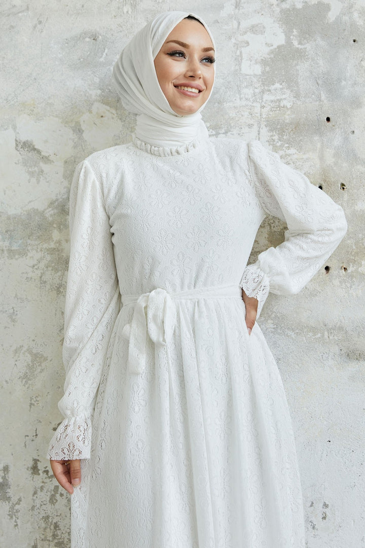 MDS Women Milna Kolu Frill Embroidered Dress - White - Vicenza