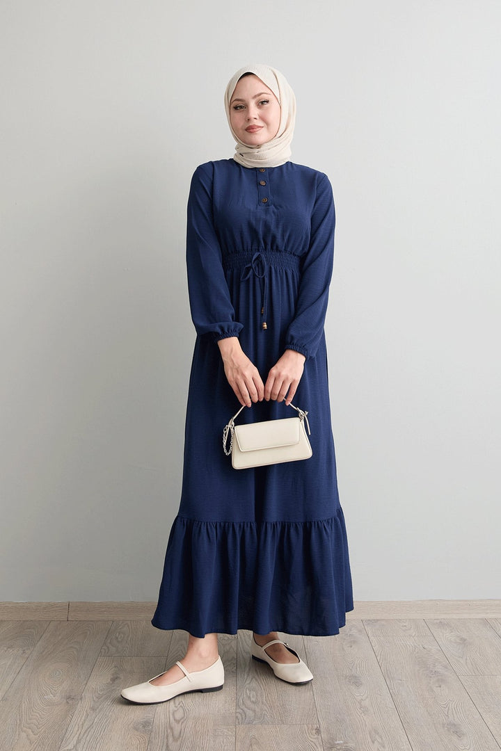 MDS Women Tena Beli Elastic Waist Dress - Navy - Sesimbra