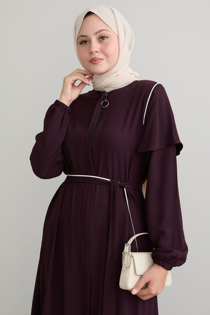 MDS Women Sleeveless Detailed Purple Abaya - Saint-Martin-d’Hères