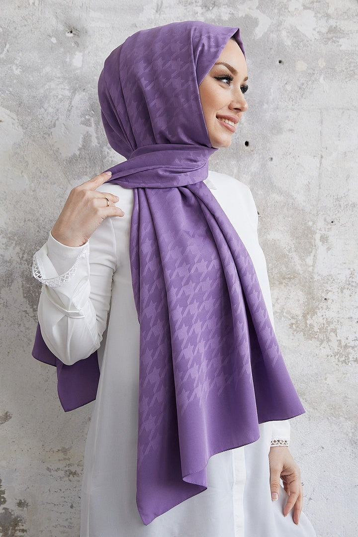 MDS Women Home Patterned Silky Jacquard Shawl - Lavender - Grand Forks