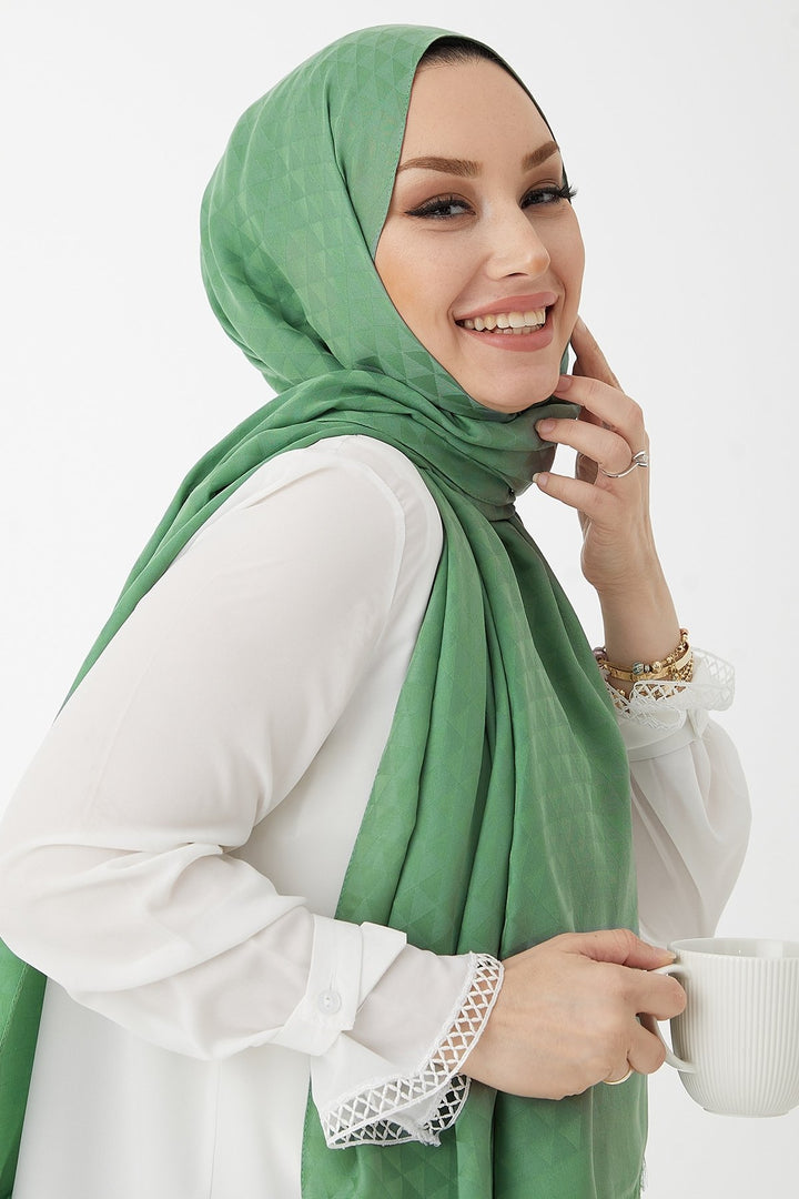 MDS Women Prism Pattern Cotton Jacquard Shawl - Mint - Tultitlán de Mariano Escobedo