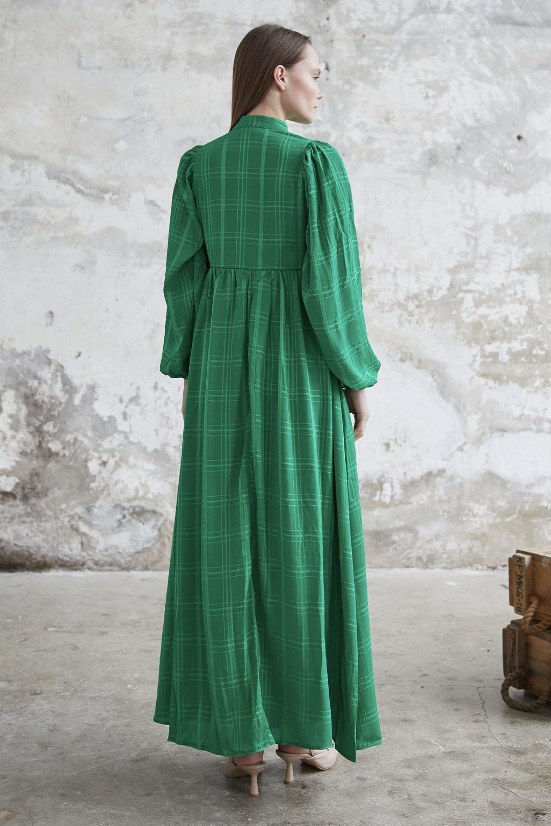 MDS Women Belted Patterned Dress - Green - Albano Laziale